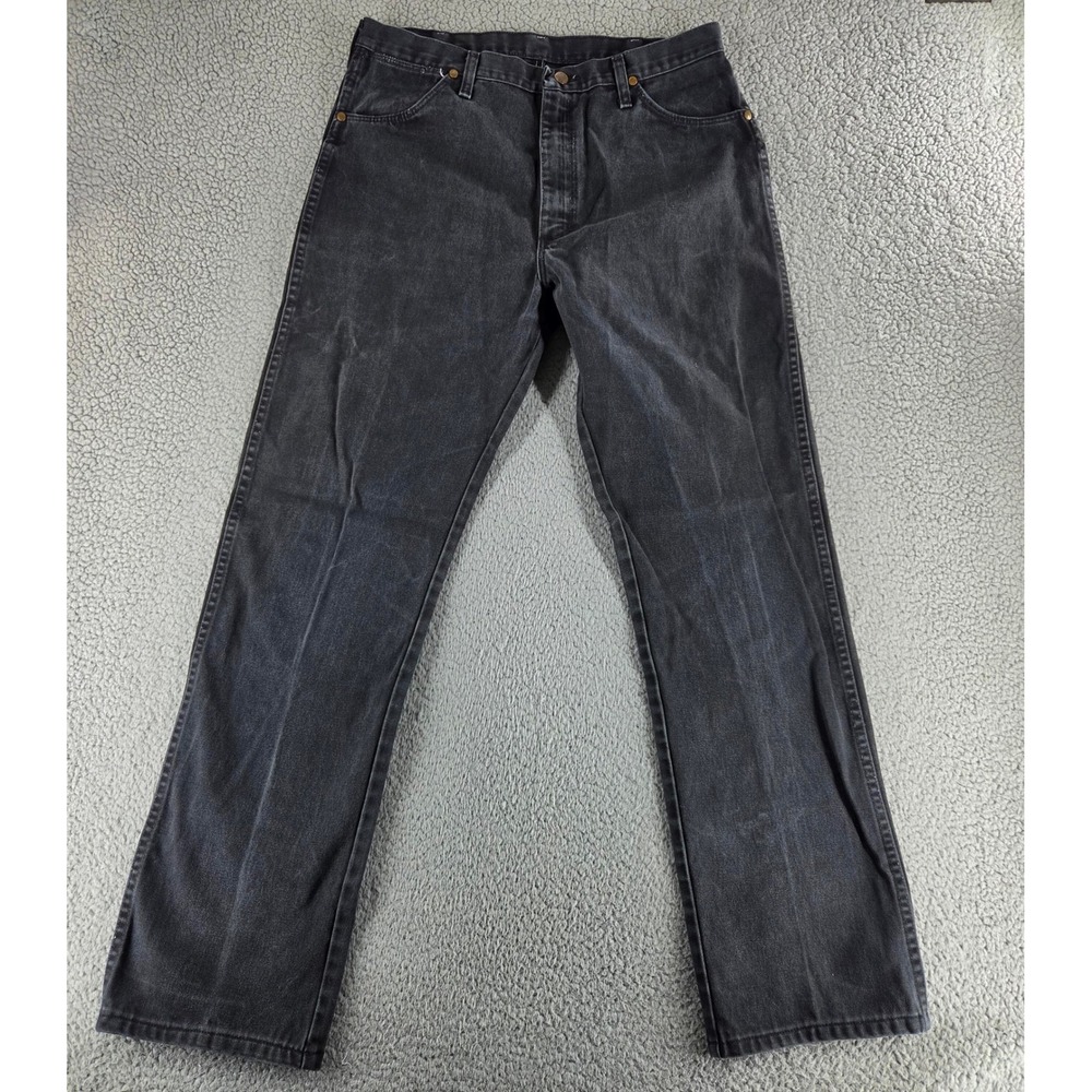 Vintage Wrangler Jeans Mens 36x36 Black Cowboy Cut Straight‎ Leg Regular Fit USA